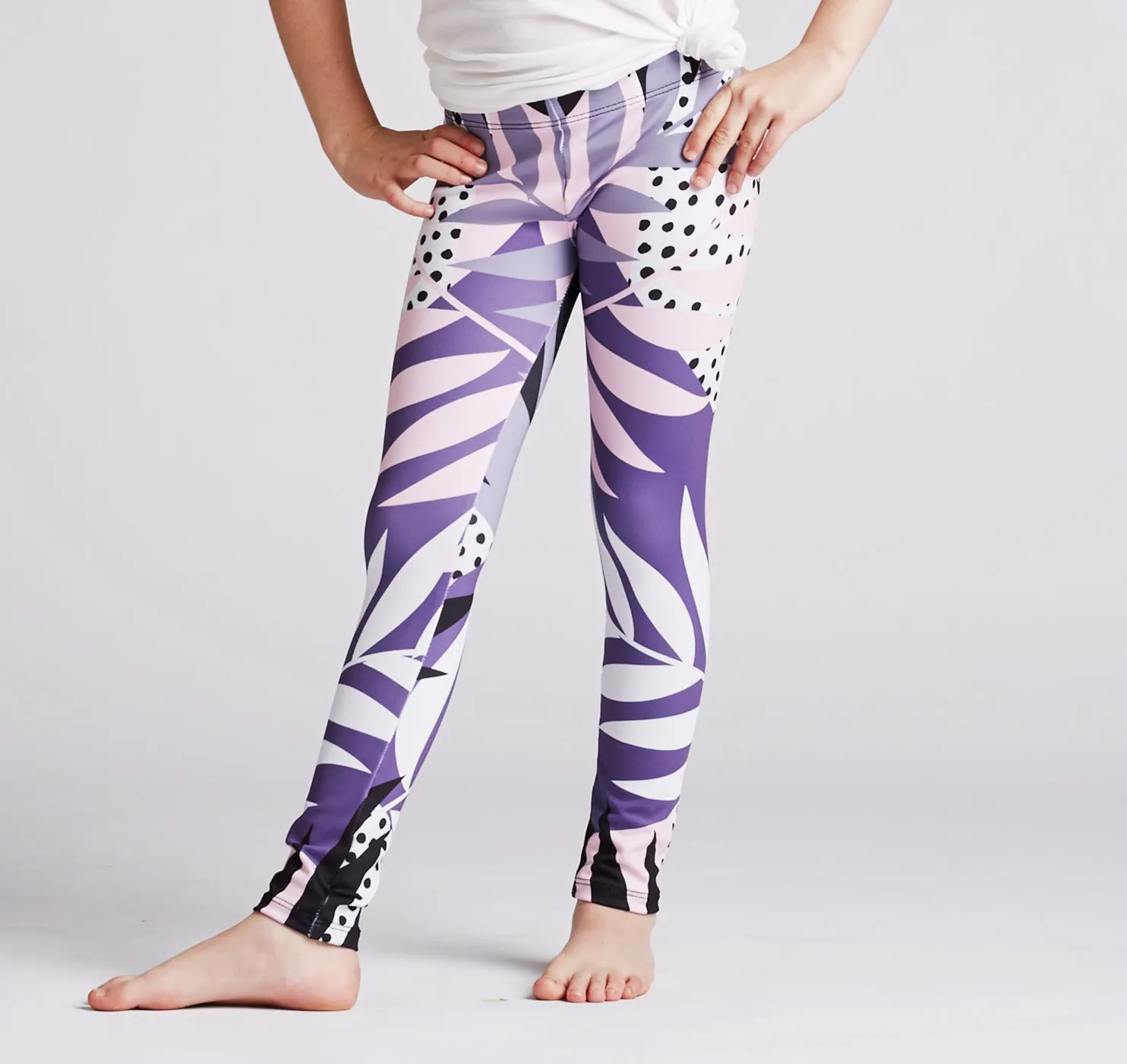 Youth Leggings, Palms & Dots