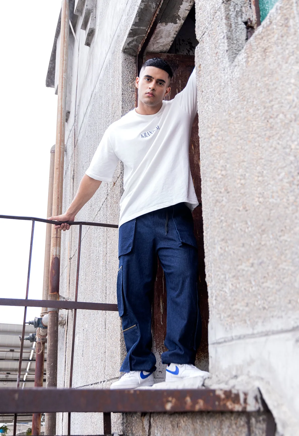 Zipper Pocket Chillfit Denim Cargo Pants