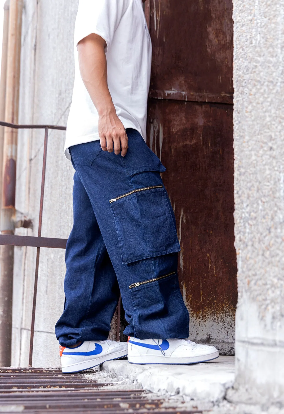 Zipper Pocket Chillfit Denim Cargo Pants