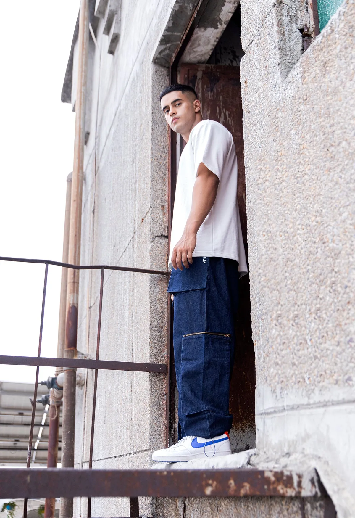 Zipper Pocket Chillfit Denim Cargo Pants